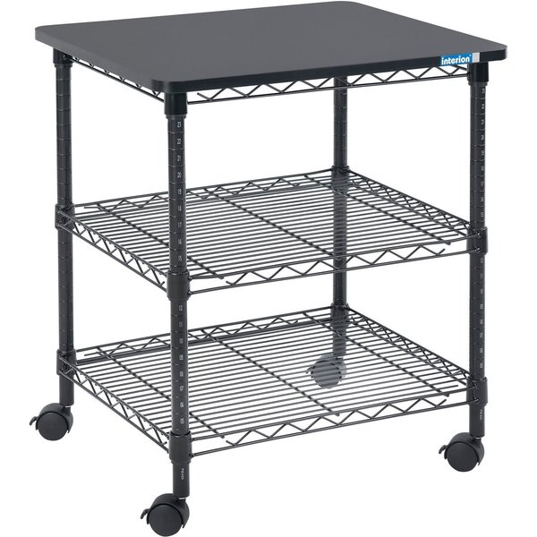 Global Industrial Interion Deskside Wire Machine Stand, 24W x 20D x 27H, Black 436959